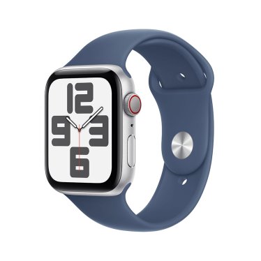 [Open Box] Apple Watch SE Cellular - 44mm - Silver Aluminium - Denim Sport Band - M/L (160-210mm)