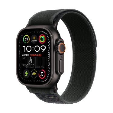 Apple Watch Ultra 2 - 49mm - Black Titanium - Black Trail Loop - (S/M) (130-180mm)