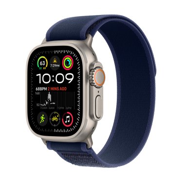 Apple Watch Ultra 2 - 49mm - Natural Titanium -  Blue Trail Loop - (M/L) (145-220MM)