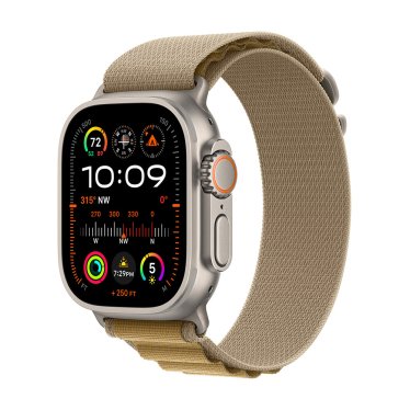 Apple Watch Ultra 2 - 49mm - Natural Titanium - Tan Alpine Loop - (L) (165-210mm)