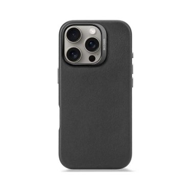 Decoded Leather Backcover - iPhone 16 Pro - Black