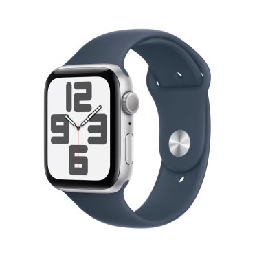 !Apple Watch SE  - 44mm - Silver - Storm Blue - Sport Band - M/L (160-210mm)